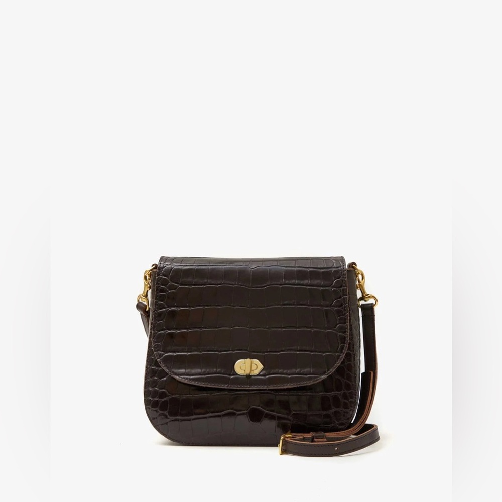 Clare V Turnlock Louis in Kalamata Croco